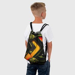 Рюкзак-мешок Зеленая абстракция, цвет: 3D-принт — фото 2