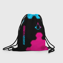 Рюкзак-мешок Assassins Creed - neon gradient: надпись, символ, цвет: 3D-принт