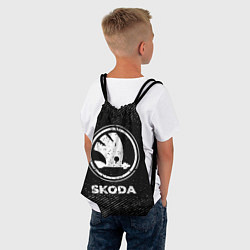 Рюкзак-мешок Skoda с потертостями на темном фоне, цвет: 3D-принт — фото 2