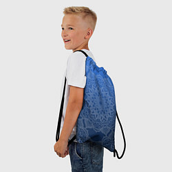 Рюкзак-мешок Мандала на градиенте синего цвета, цвет: 3D-принт — фото 2