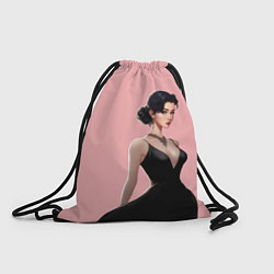 Рюкзак-мешок Girl in black dress - pink, цвет: 3D-принт