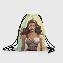 Рюкзак-мешок Fitness girl sport, цвет: 3D-принт