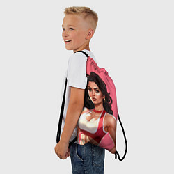 Рюкзак-мешок Спортивная девушка с прессом, цвет: 3D-принт — фото 2