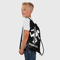 Рюкзак-мешок Portal с потертостями на темном фоне, цвет: 3D-принт — фото 2