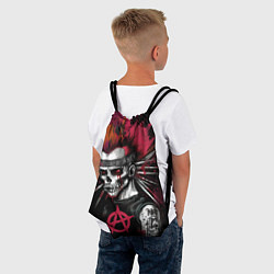 Рюкзак-мешок Скелет панк анархист, цвет: 3D-принт — фото 2