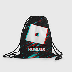 Рюкзак-мешок Roblox в стиле glitch и баги графики на темном фон, цвет: 3D-принт