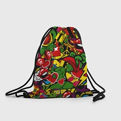 Рюкзак-мешок Хиппи, знаки, позитифф, цвет: 3D-принт