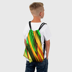 Рюкзак-мешок Зелёные и оранжевые пластины, цвет: 3D-принт — фото 2