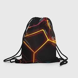 Рюкзак-мешок Неон на черном фоне, цвет: 3D-принт