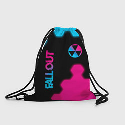 Мешок для обуви Fallout - neon gradient: надпись, символ