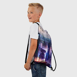 Рюкзак-мешок Киберпанк мегаполис, цвет: 3D-принт — фото 2