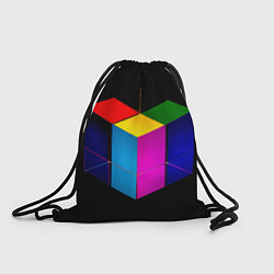 Рюкзак-мешок Многосторонний цветной куб, цвет: 3D-принт