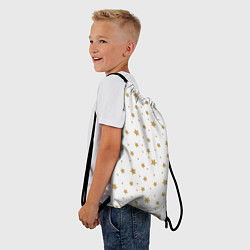 Рюкзак-мешок Бежевые звездочки на белом фоне, цвет: 3D-принт — фото 2