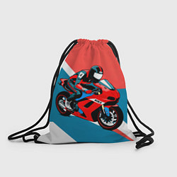Рюкзак-мешок Нарисованный мотоциклист, цвет: 3D-принт