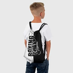 Рюкзак-мешок Boxing чёрно-белое, цвет: 3D-принт — фото 2