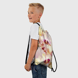 Рюкзак-мешок Желтые и нежно-розовые орхидеи - паттерн, цвет: 3D-принт — фото 2