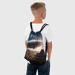 Рюкзак-мешок НЛО над горами, цвет: 3D-принт — фото 2