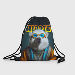 Рюкзак-мешок Хиппи белый медведь, цвет: 3D-принт