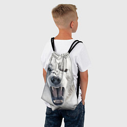 Рюкзак-мешок Агрессивный белый медведь, цвет: 3D-принт — фото 2