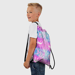 Рюкзак-мешок Голубо-розовый узор тай-дай, цвет: 3D-принт — фото 2