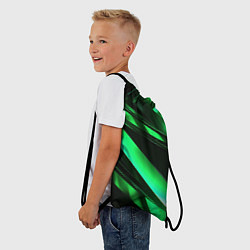 Рюкзак-мешок Зеленая неоновая абстракция, цвет: 3D-принт — фото 2