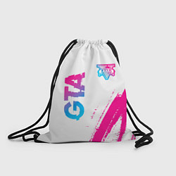 Рюкзак-мешок GTA neon gradient style: надпись, символ, цвет: 3D-принт