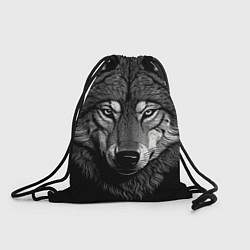 Рюкзак-мешок Спокойный уверенный волк, цвет: 3D-принт