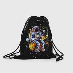 Мешок для обуви Космонавт на рыбалке - неон