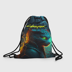 Рюкзак-мешок Сyberpunk 2077 phantom liberty cat, цвет: 3D-принт