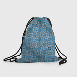 Рюкзак-мешок Голубые незабудки текстура дерева, цвет: 3D-принт