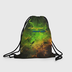 Рюкзак-мешок Cyberpunk 2077 phantom liberty green, цвет: 3D-принт