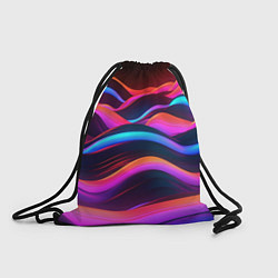 Рюкзак-мешок Неоновые фиолетовые волны, цвет: 3D-принт