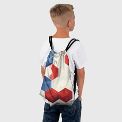 Рюкзак-мешок Белые синие красные плиты, цвет: 3D-принт — фото 2