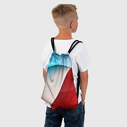 Рюкзак-мешок Белые синие и красные волны, цвет: 3D-принт — фото 2