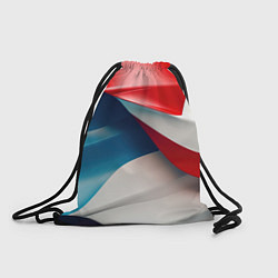 Рюкзак-мешок Белые синие красные объемные волны, цвет: 3D-принт