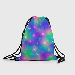 Рюкзак-мешок Яркий космос розово-синий с вкраплениями зеленого, цвет: 3D-принт