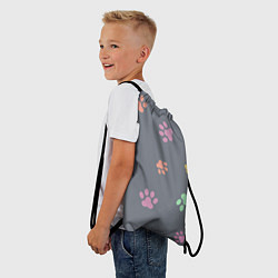 Рюкзак-мешок Цветные лапки, цвет: 3D-принт — фото 2