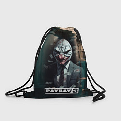 Рюкзак-мешок Payday 3 mask, цвет: 3D-принт