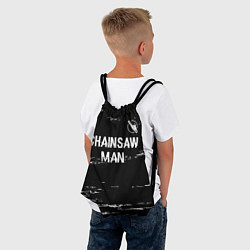 Рюкзак-мешок Chainsaw Man glitch на темном фоне: символ сверху, цвет: 3D-принт — фото 2