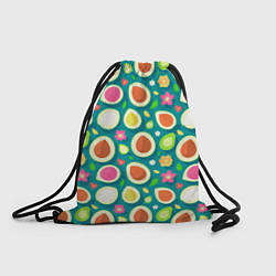 Рюкзак-мешок Текстура авокадо и цветы, цвет: 3D-принт