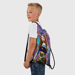Рюкзак-мешок Современная девушка по имени Джоконда, цвет: 3D-принт — фото 2