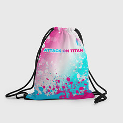 Рюкзак-мешок Attack on Titan neon gradient style: символ сверху, цвет: 3D-принт