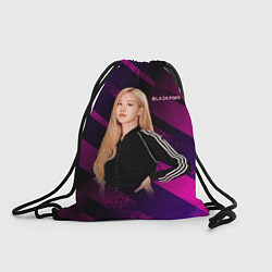 Рюкзак-мешок Роза блэкпинк фиолетовый, цвет: 3D-принт