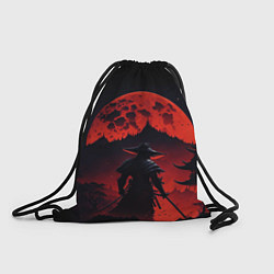 Рюкзак-мешок Самурай, деревня и луна - мрачный, цвет: 3D-принт