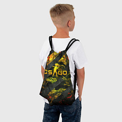Рюкзак-мешок CSGO fire and green, цвет: 3D-принт — фото 2