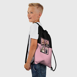 Рюкзак-мешок Черно-розовые K-pop группа, цвет: 3D-принт — фото 2
