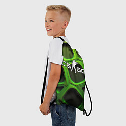 Рюкзак-мешок CS GO объемные зеленые соты, цвет: 3D-принт — фото 2