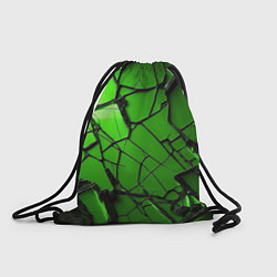 Рюкзак-мешок Зеленое треснутое стекло, цвет: 3D-принт