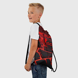 Рюкзак-мешок CS GO red neon texture, цвет: 3D-принт — фото 2