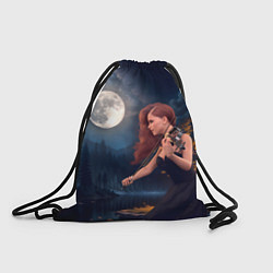 Рюкзак-мешок Девушка играет на скрипке в ночном парке, цвет: 3D-принт